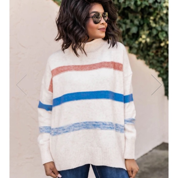 ❌❌SOLD❌❌ Relive A Fantasy Striped Turtleneck - Picture 2 of 4